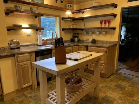 The newly remodeled kitchen is spacious