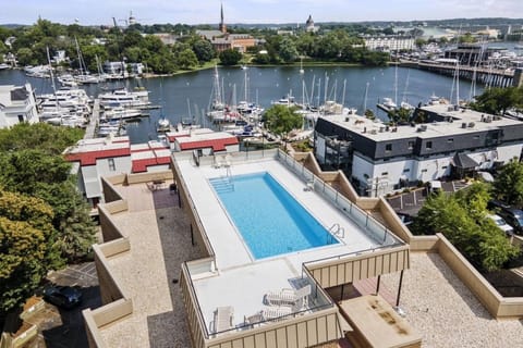 Enjoy more views from the building's top floor terrace (Pool open May-Labor Day).