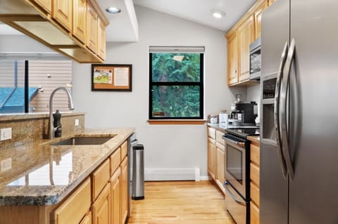 Our vacation home's fully equipped kitchen is the perfect place to prepare delicious mountain meals.