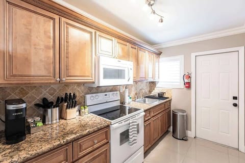 Villa 1 (1/1 unit) Kitchen - is fully stocked with everything you need to make and enjoy a gourmet meal. We provide coffee, tea, sweeteners and creamers so you can start your morning right!