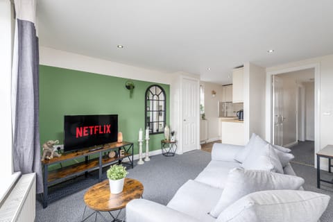 Lounge view to kitchen and bedroom