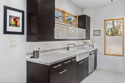 Fully stocked and modern kitchen