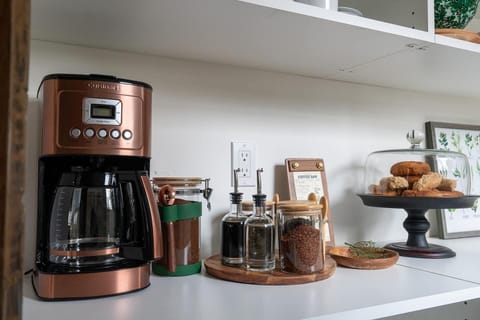 Coffee & Tea Station with locally roasted coffee from Uncommon Grounds and hand-blended tea from Michigan's Fraser Teas