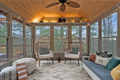 Zen/sunroom! Its all about the mood lighting. Read your book or enjoy your wine!