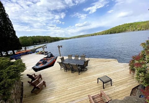 Private dock.  Two double kayaks and one paddle board available to guests.