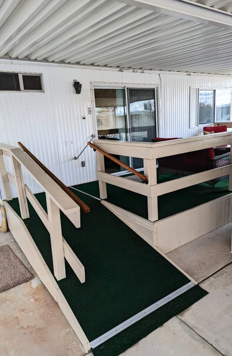 The deck is wheel chair accessable and a great place to relax