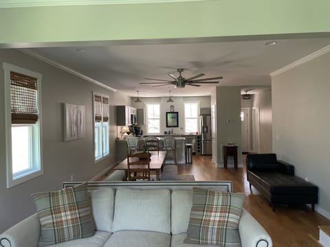 Main floor with open floor plan connecting the kitchen to the living room