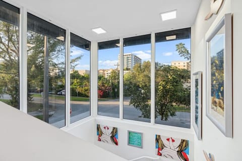 Our scenic view from the second floor going down. Walking distance to Coral Gables.