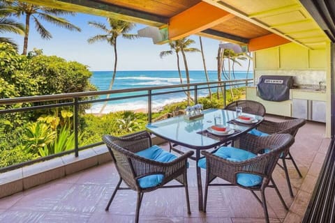 Luxury built-in grill offering convenient al fresco cooking with views.