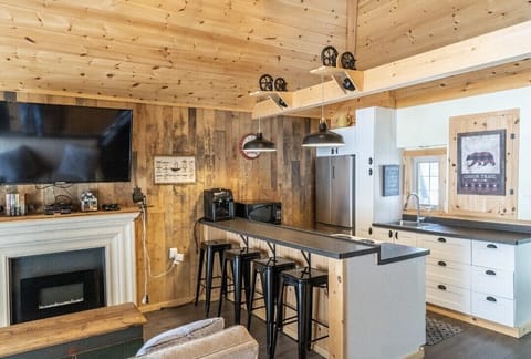 kitchen and living room