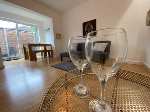 Clean open layout, check in and relax with a nice drink.