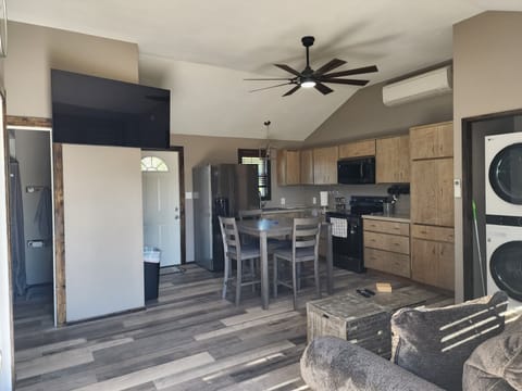 Living room and kitchen veiw.