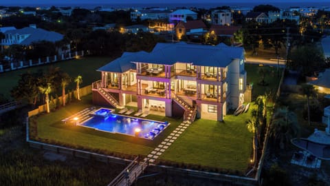 Stunning aerial view as sunsets