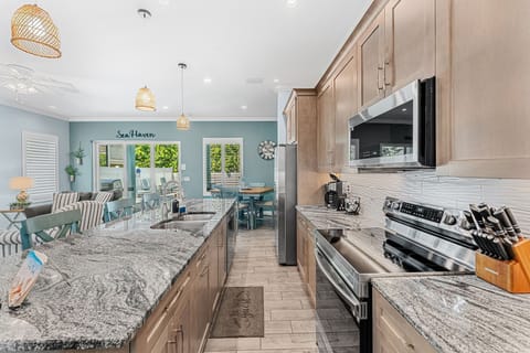 Sea Haven's kitchen is brand new and fully equipped with everything you need. 