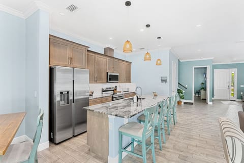 Sea Haven's kitchen is brand new with high end stainless steal appliances. 