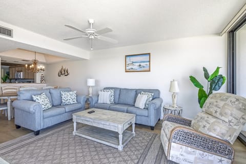 Coastal living room with beautiful views.