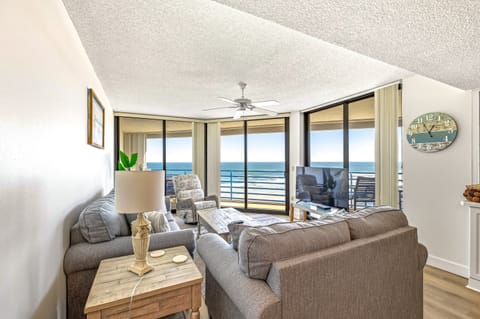 Coastal living room with beautiful views.