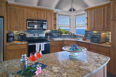 This kitchen has everything you need if you want to cook while here at Crosswinds