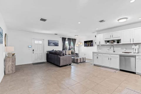 Lots of room in the kitchen area for you and your family and friends to be able to cook a meal together and still be part of the action