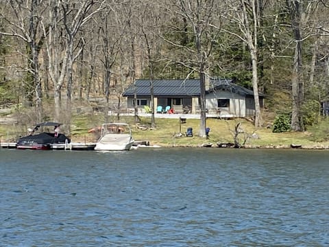 View of the house from the water (before the house was painted)