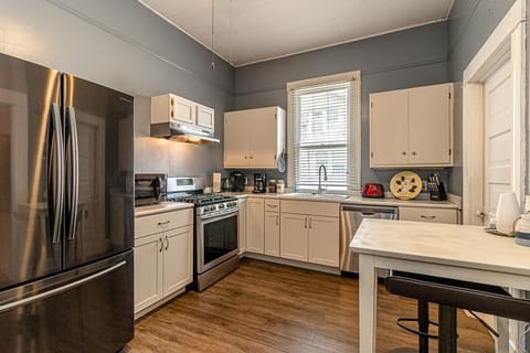 Keurig that is able to make a pot of coffee or single serve, coffee provided.