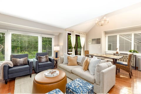 Here are the main floor living room and dining area.