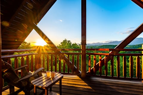 Enjoy morning coffee & watch the sunrise over the mountains!