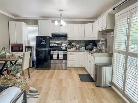 Full kitchen with all appliances except dishwasher 
