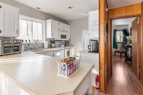 Our well stocked kitchen contains just about anything you need to cook a meal. 