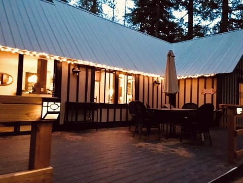 Back deck at dusk