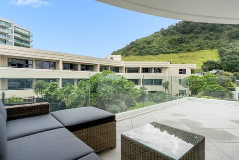 Deck & outdoor entertainment area with impressive views of Mauao (Mount Maunganui)