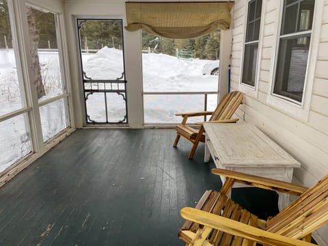 This is the back screened-in patio