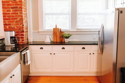 Enjoy sleek countertops, new stainless steel appliances, and all the basic cooking supplies (including spices) you’ll need for creating everything from basic snacks to gourmet meals.