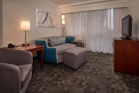 Get work done comfortably at the in-room desk and chair.
