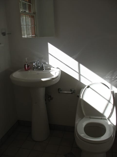 On suite bathroom in primary bedroom. Spacious shower stall in this bathroom. 