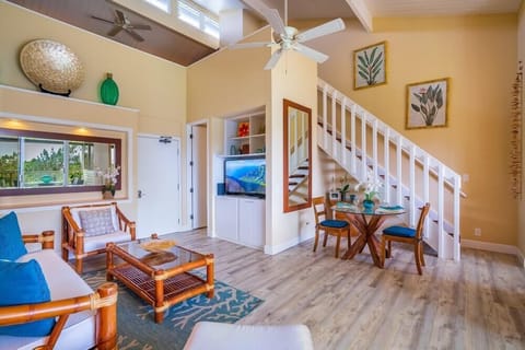 Living Room showing Stairs to Loft Bedroom