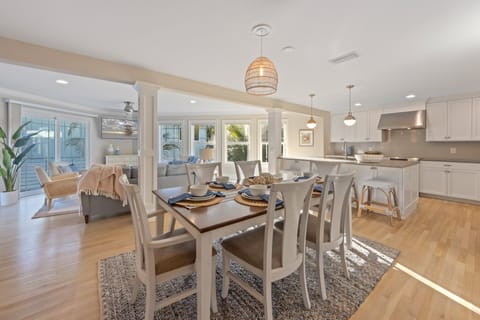 Open living, dining and kitchen area