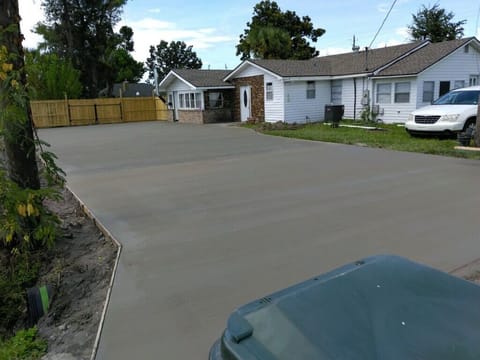 The Rv connection is at the end of the driveway. 85’x15’ the other is shared