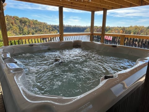 This is the view from the hot tub year round! This photo was taken in November.