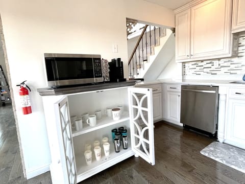 coffee station (Keurig) and microwave