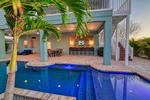 Sit in your heated pool and watch the game