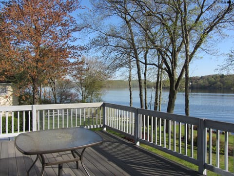 Have breakfast, lunch or dinner with great views from deck!