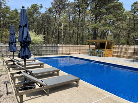 Private heated salt water pool.