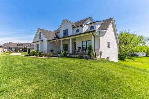 Beautiful front porch with rocking chairs
