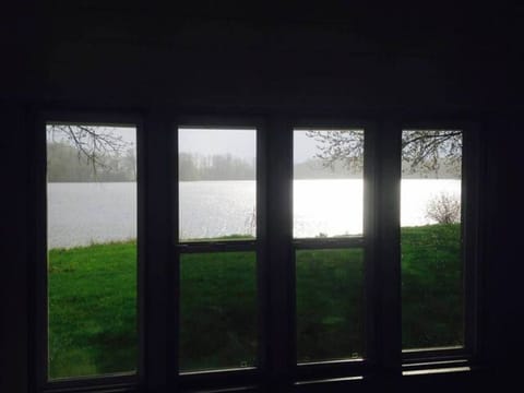 View of the lake from the sunroom.