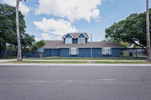 This is what the house looks like on the other side of the road