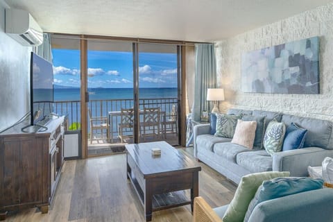 Soak in breathtaking ocean views from our comfy living area! Your relaxing Maui escape starts here.