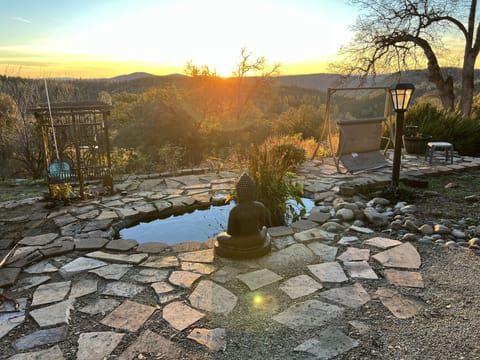 Garden meditation space with views