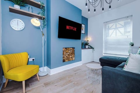 The modern living room benefits from a large corner sofa which can be converted into a double sofa bed, a 40-inch SMART TV with Netflix and plenty of space to sit down and relax.