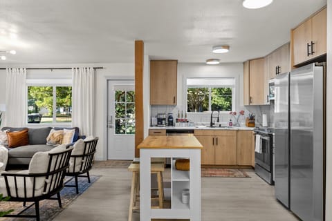 Kitchen with an island. 